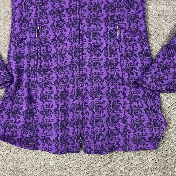 Ibex Full Zip Sweater Jacket Women's XS Purple Zque Merino Wool Mock Neck - Picture 4 of 15